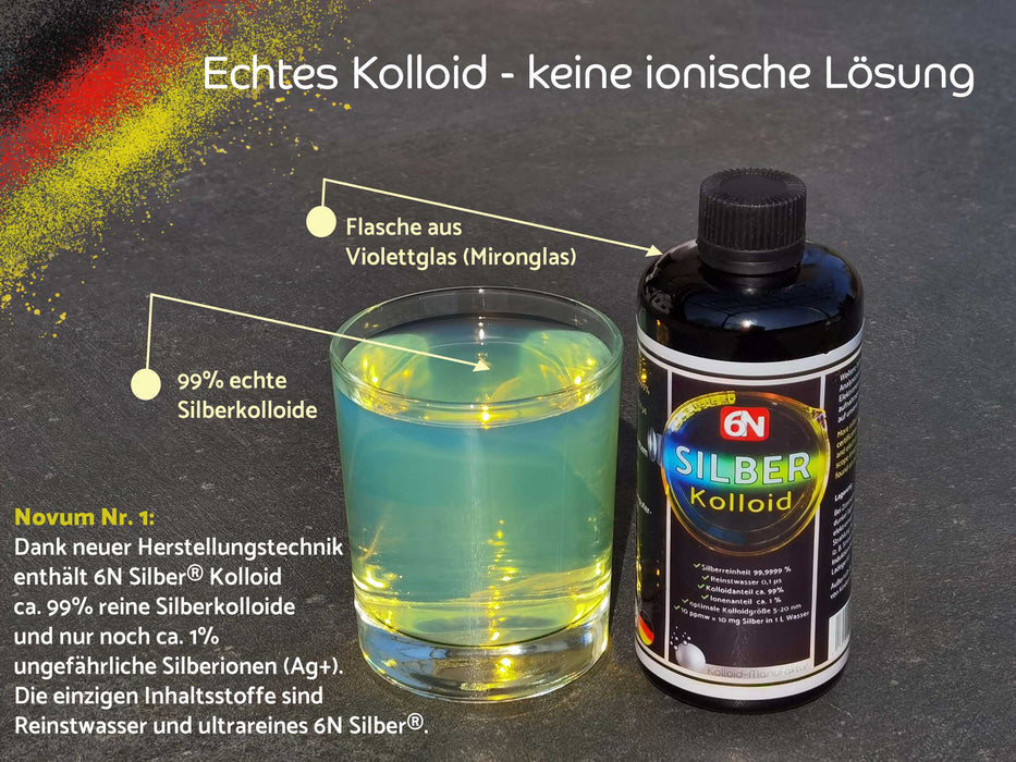 6N-Silber-Kolloid in einer Mironglasflasche