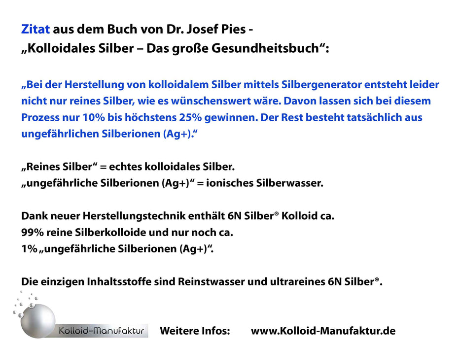 6N-Silber-Kolloid in einer Mironglasflasche